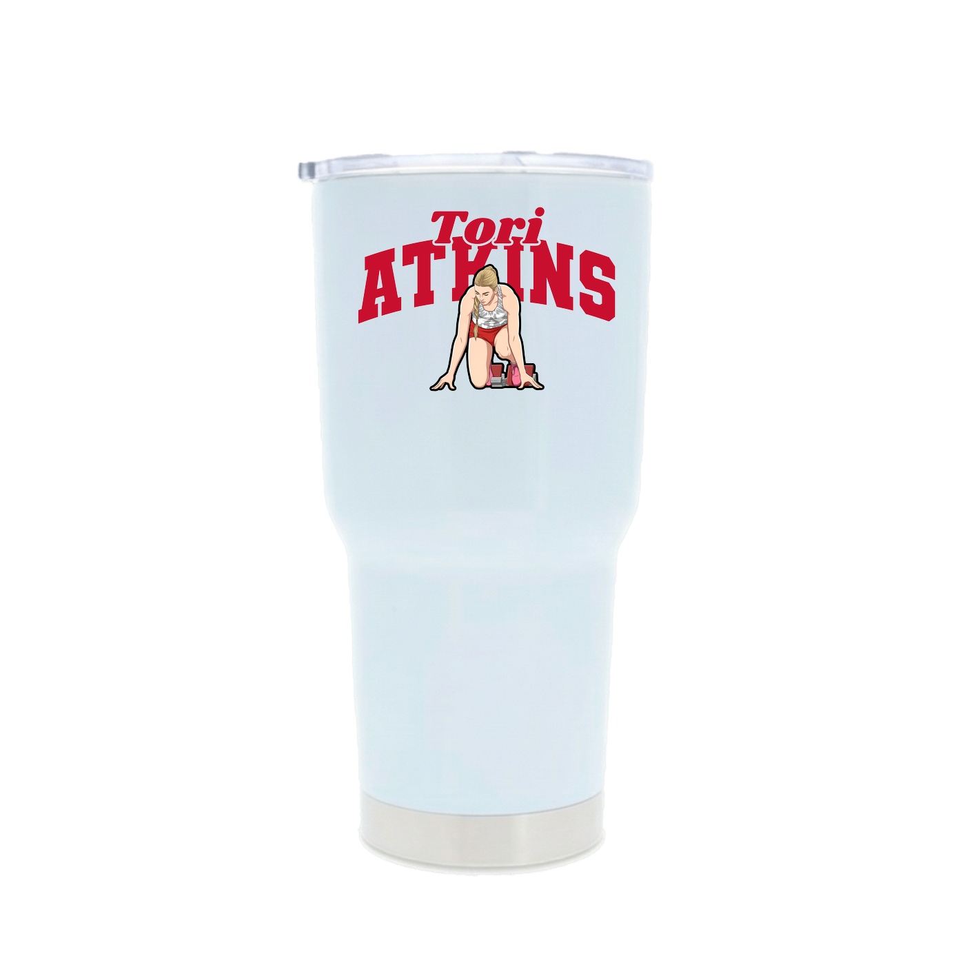 30oz Stainless Steel Tumbler — Signature Arch in White