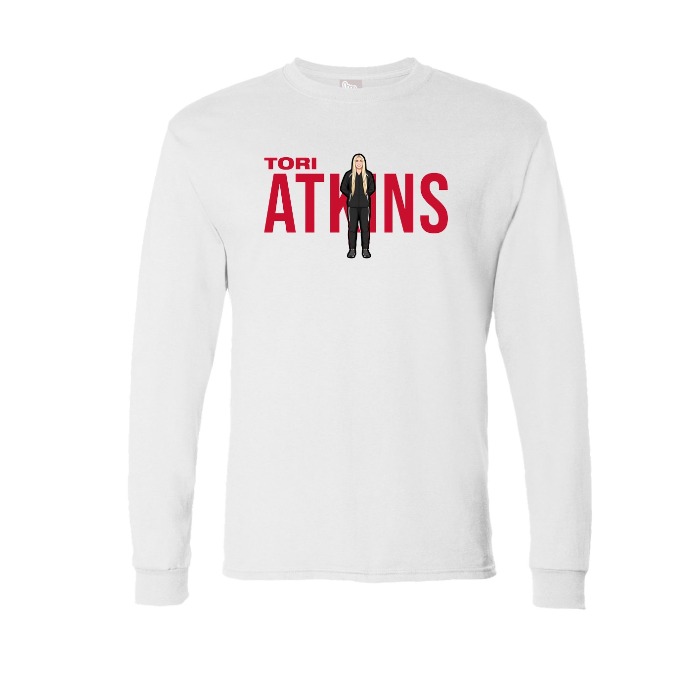 Long Sleeve Tee — Player Name in White