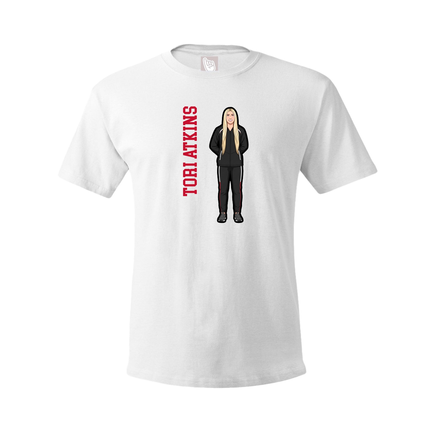 Tee — Name Vertical in White