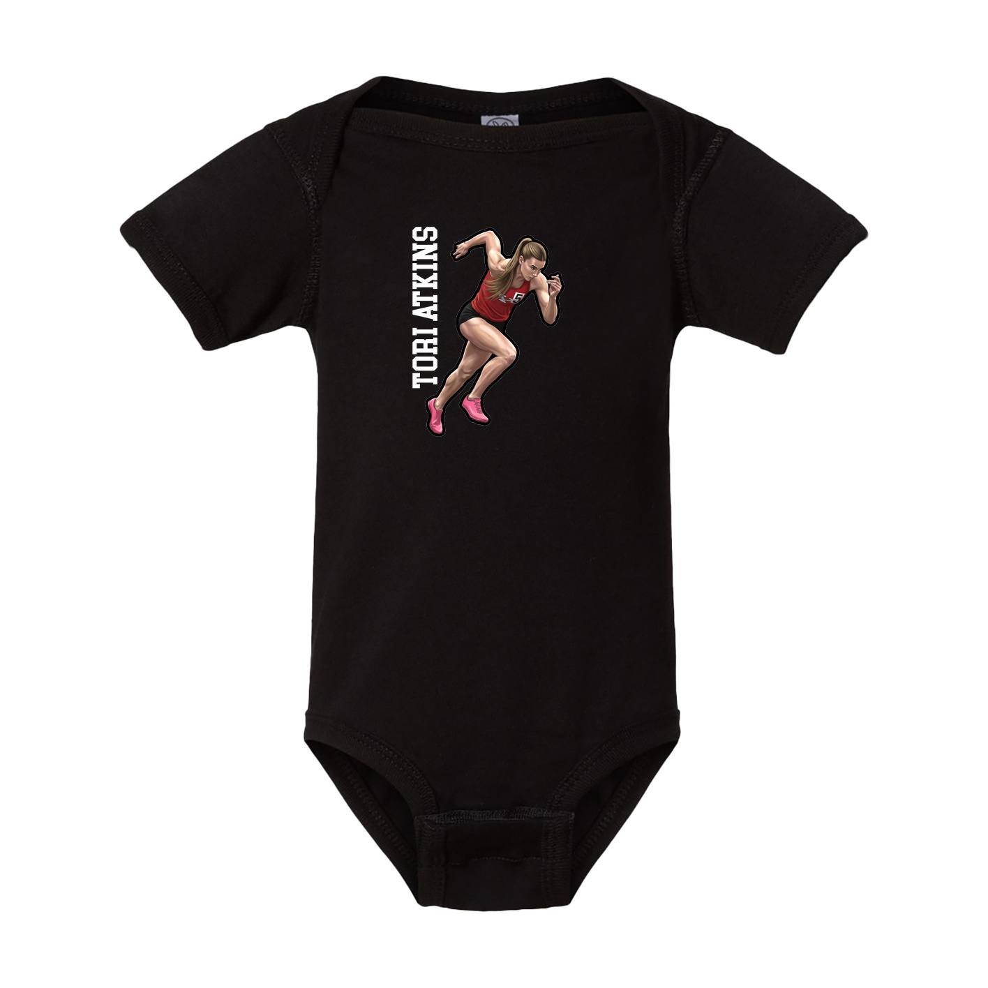 Baby Onesie — Name Vertical in Black