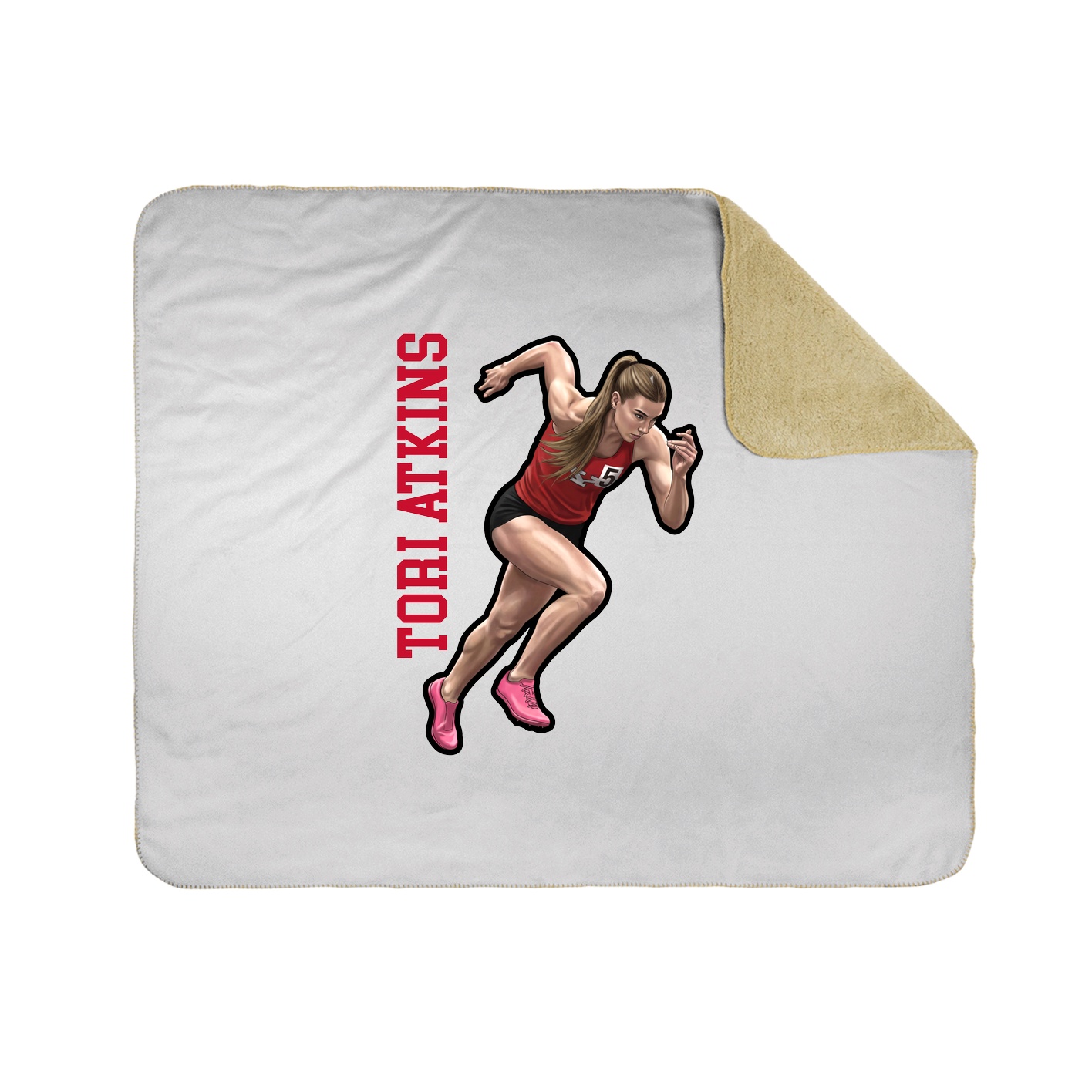 Throw Blanket — Name Vertical in White