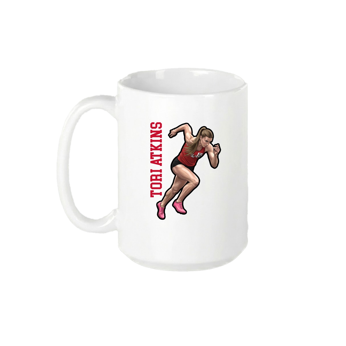 15oz Coffee Mug — Name Vertical in White