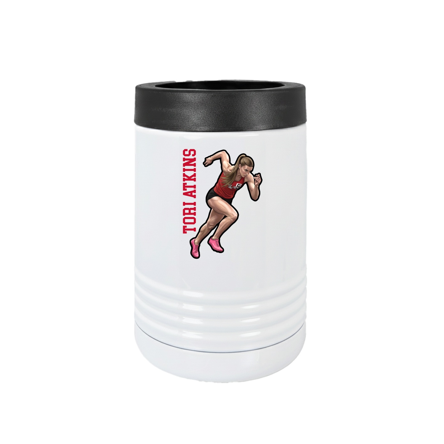Beverage Holder — Name Vertical in White