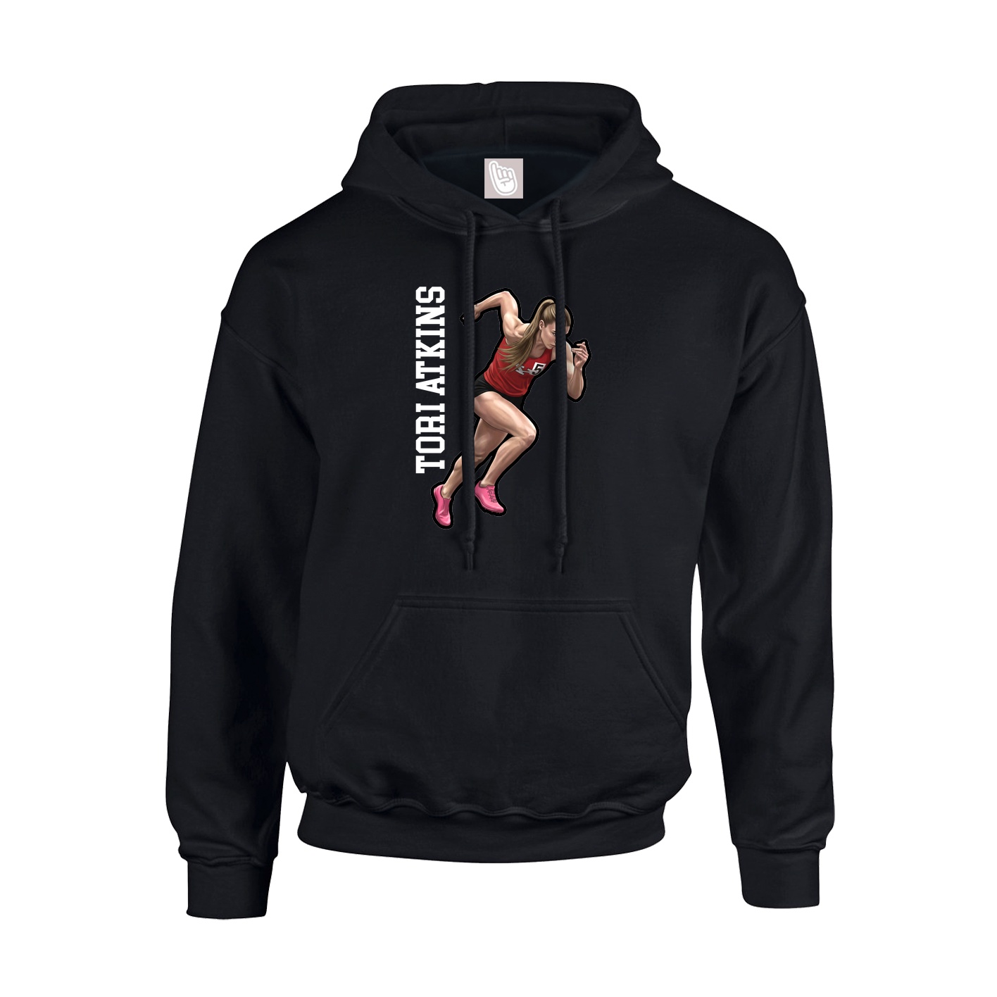 Youth Hoodie — Name Vertical in Black