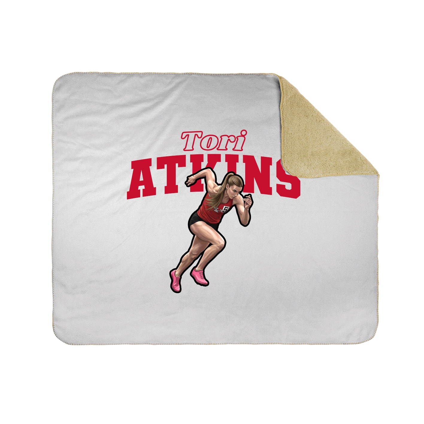Throw Blanket — Name Arch in White