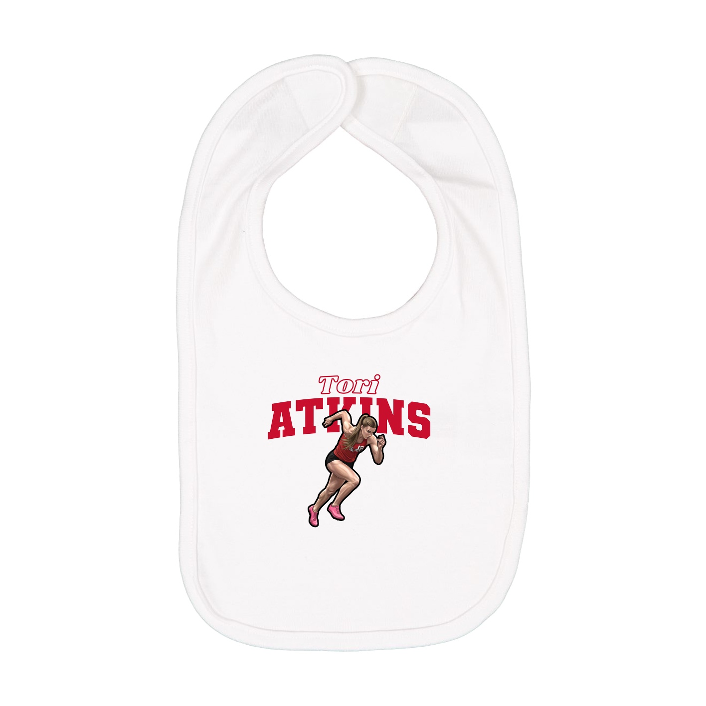 Infant Bib — Name Arch in White