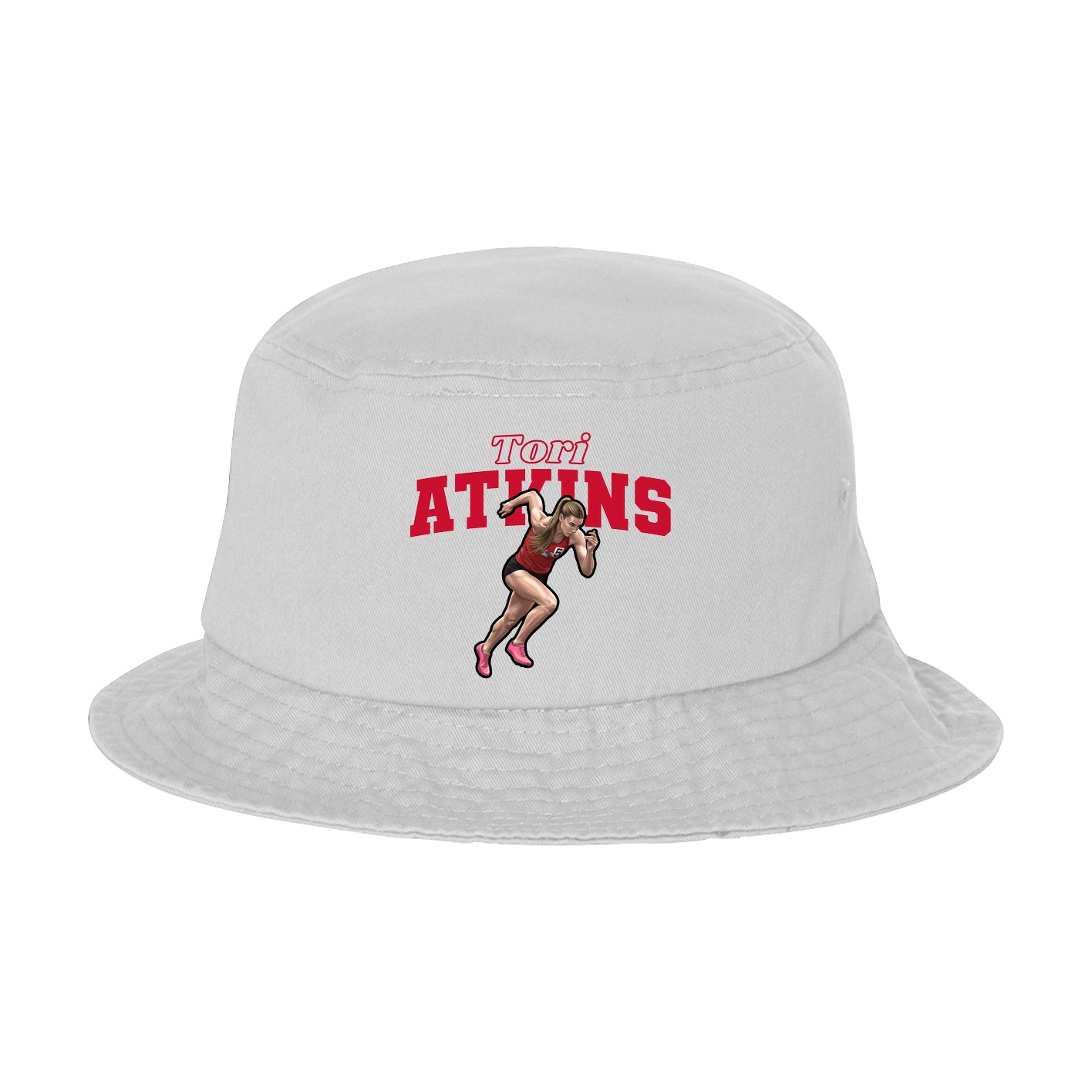 Bucket Cap — Name Arch in White