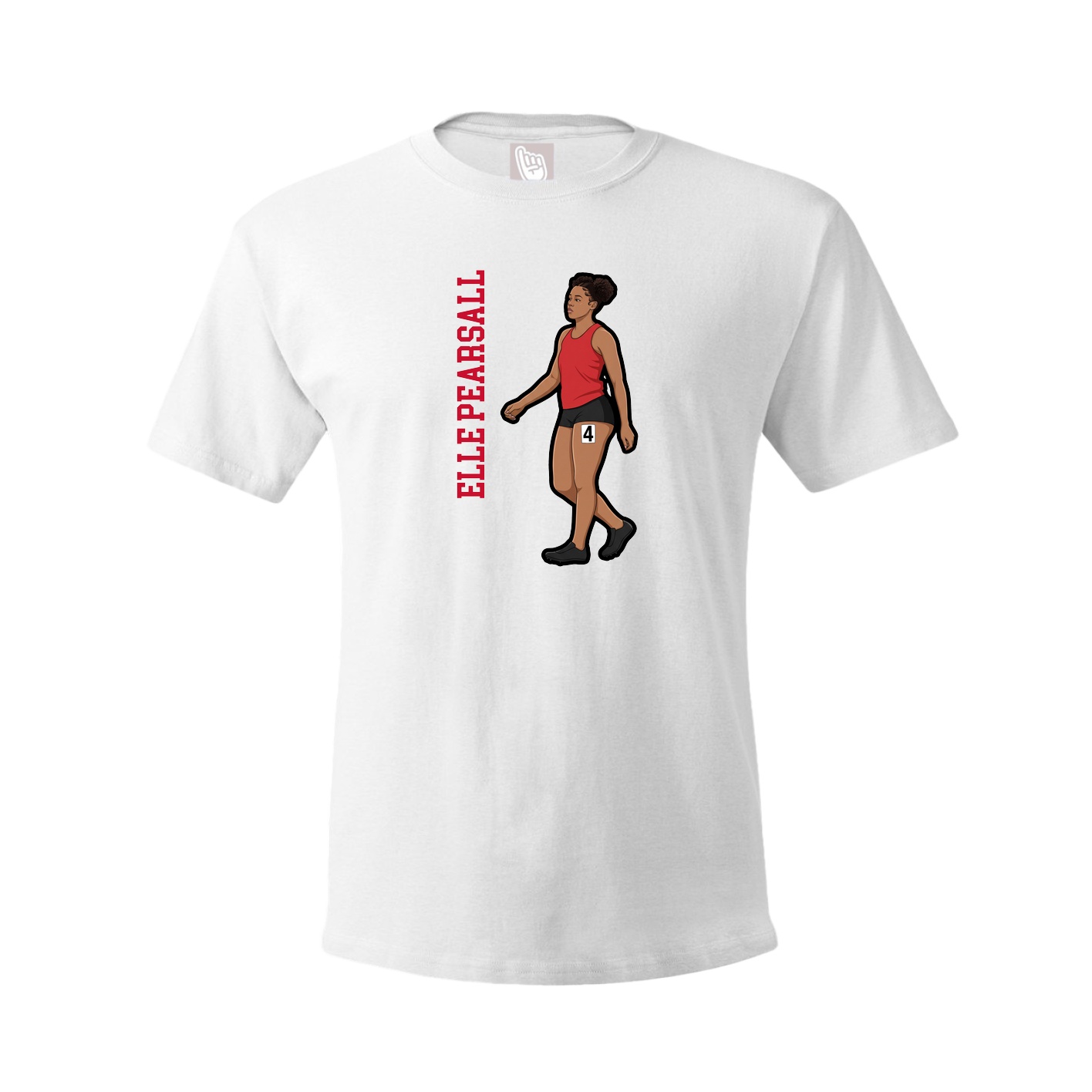 Tee — Name Vertical in White