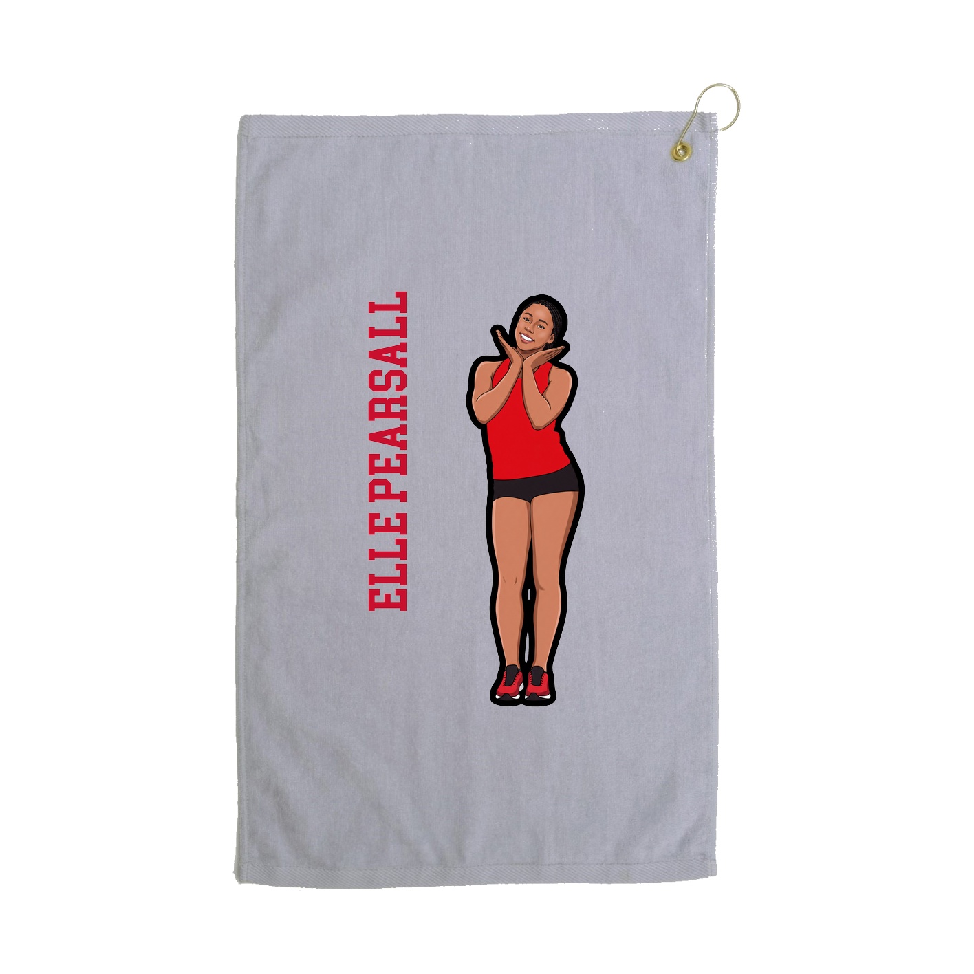 Golf Towel — Name Vertical in Grey