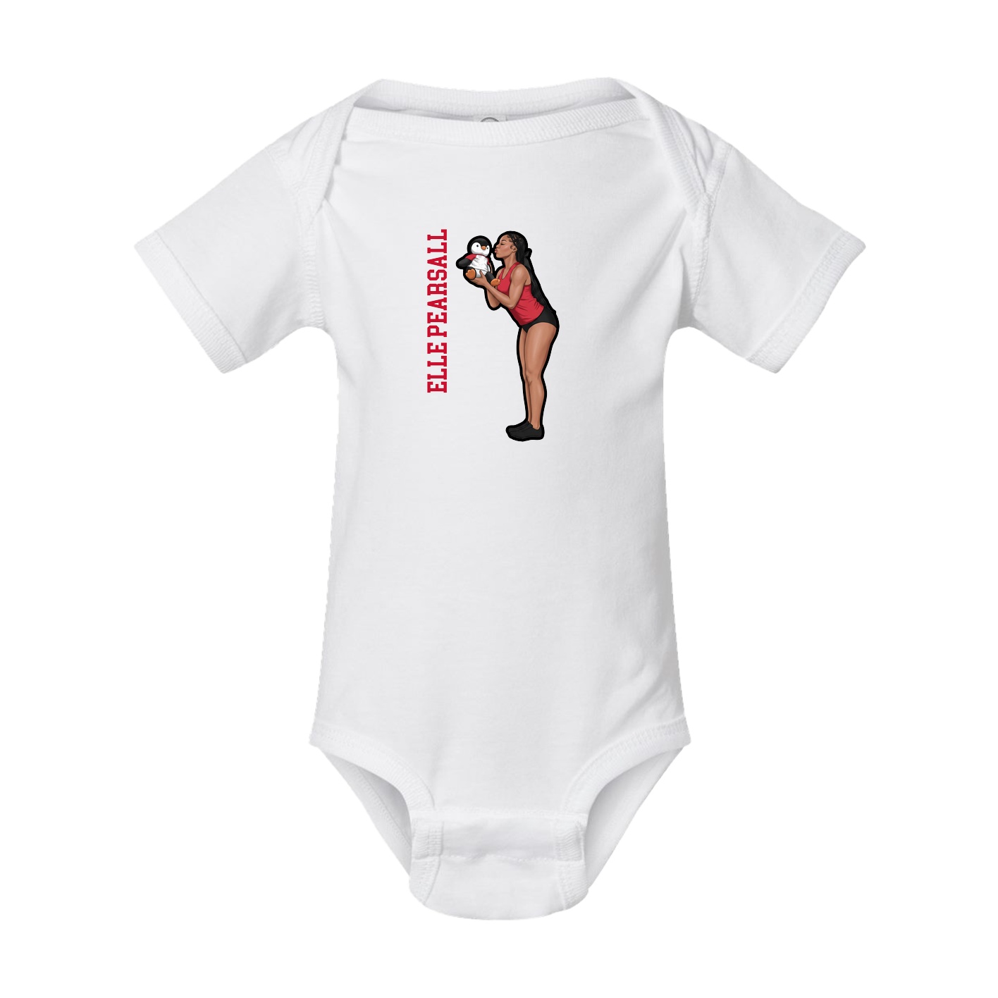 Baby Onesie — Name Vertical in White
