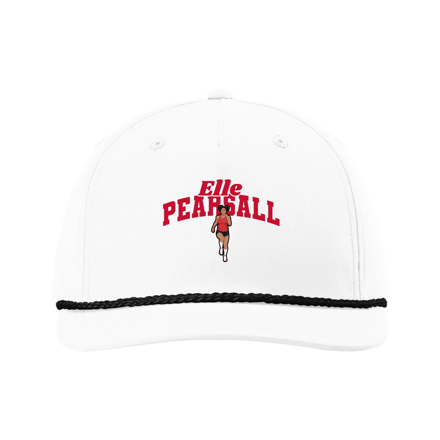 Five-Panel Classic Rope Cap — Signature Arch in White