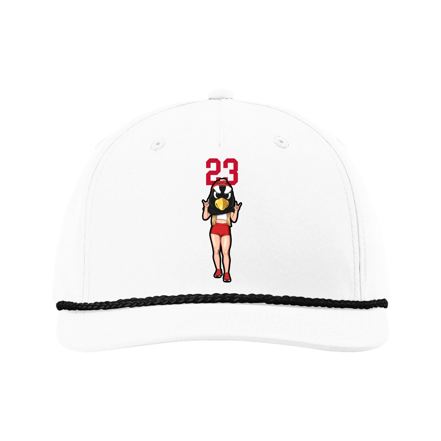 Five-Panel Classic Rope Cap — Number Top in White