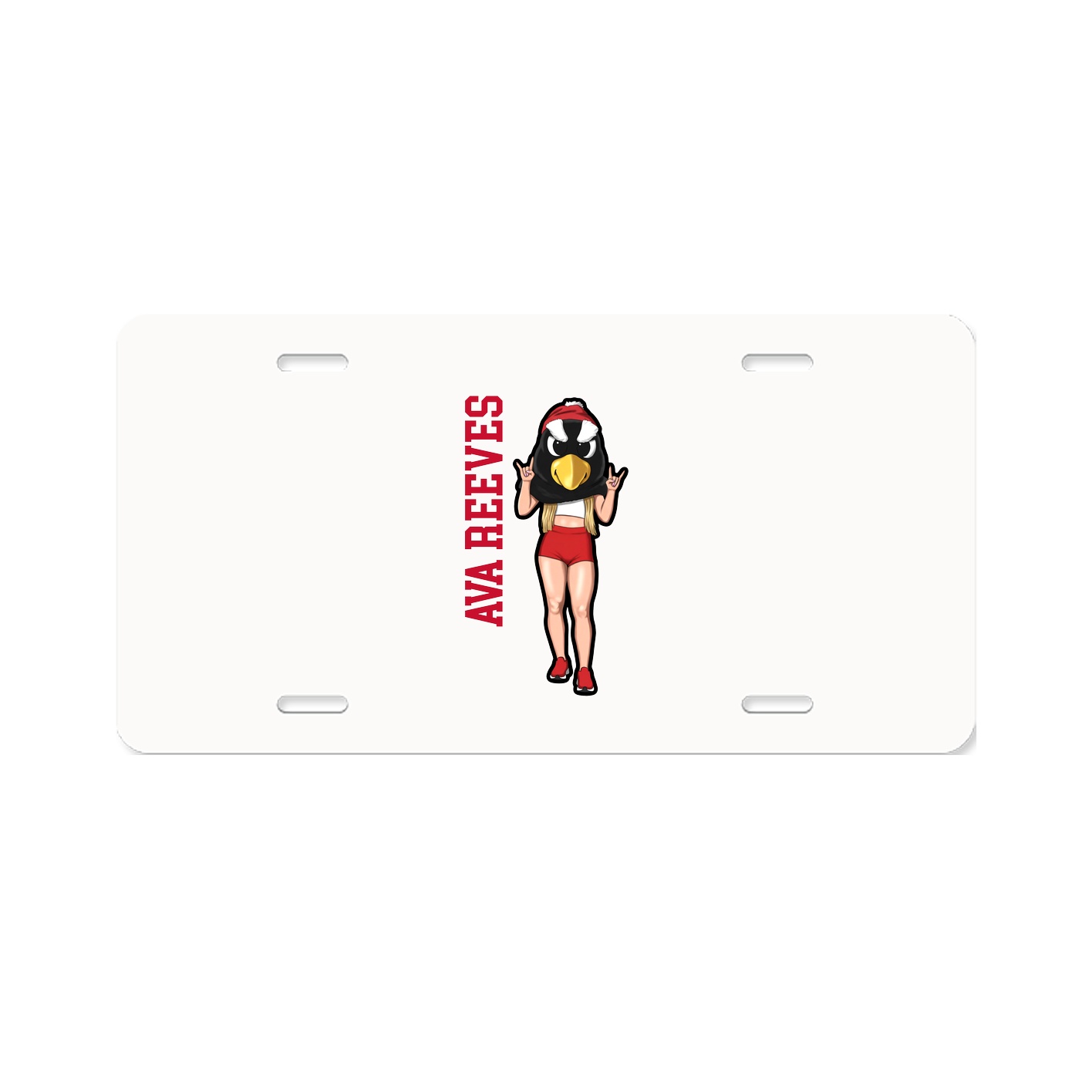License Plate — Name Vertical in Classic