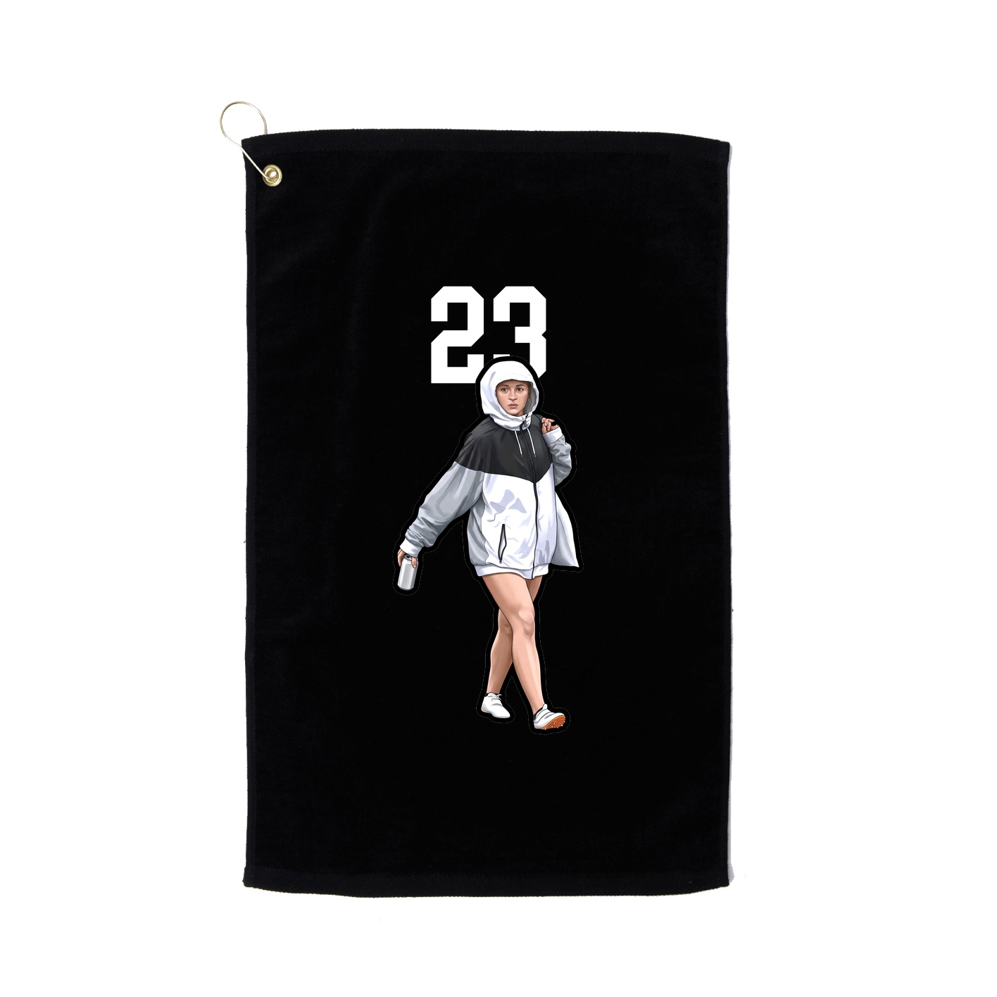 Golf Towel — Number Top in Black