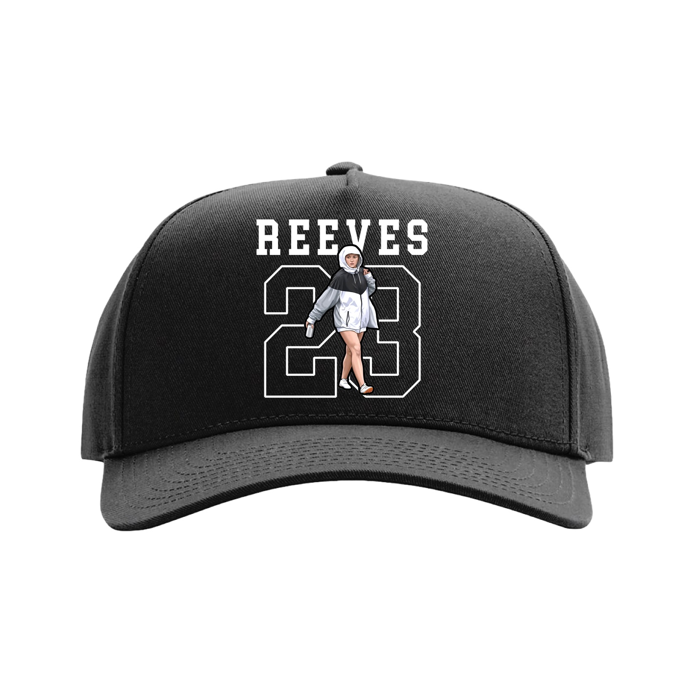 Full Fabric Five-Panel Champ Cap — Shirsey in Black