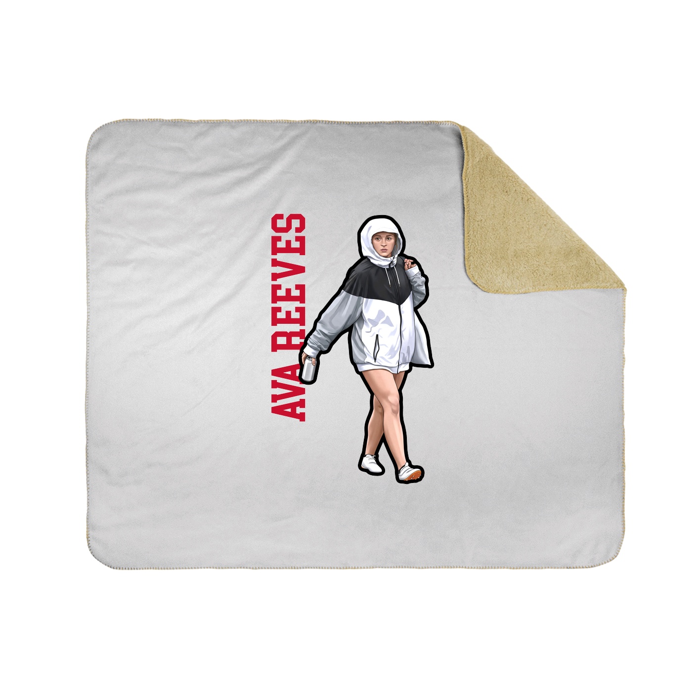 Throw Blanket — Name Vertical in White