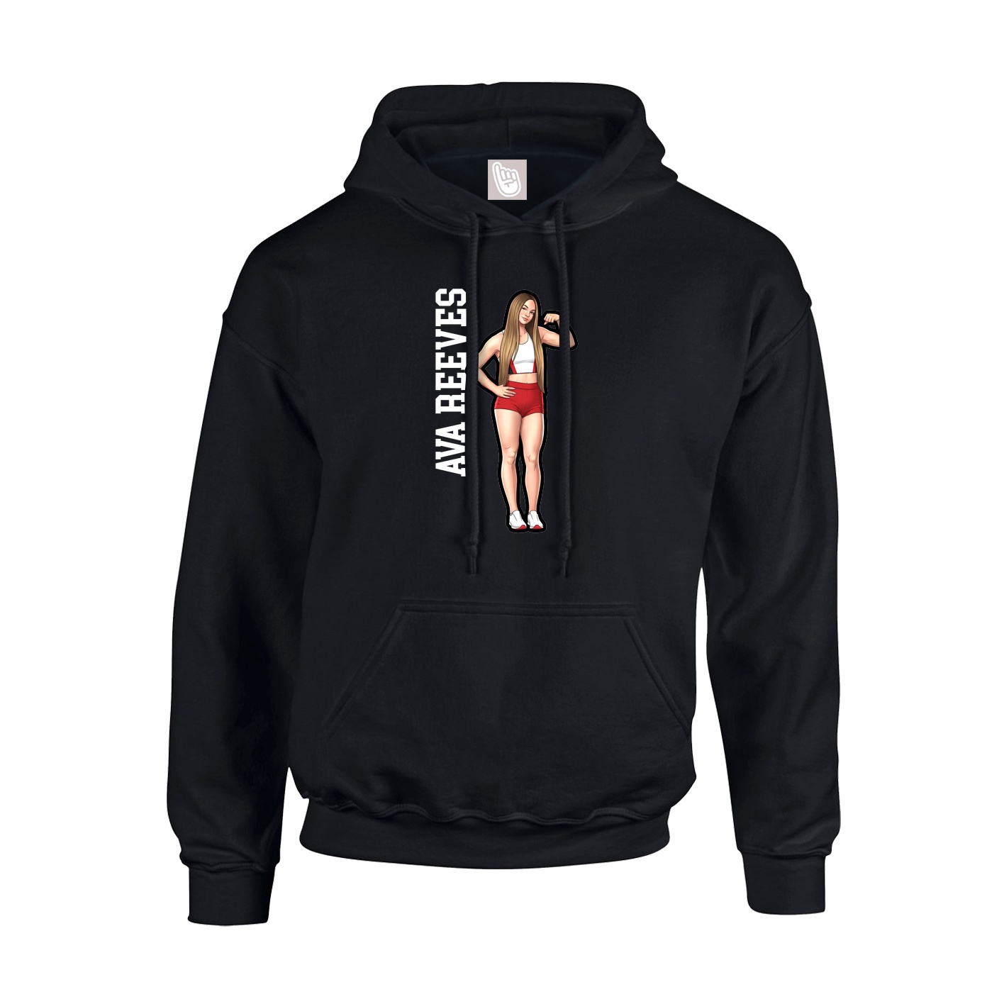 Hoodie — Name Vertical in Black