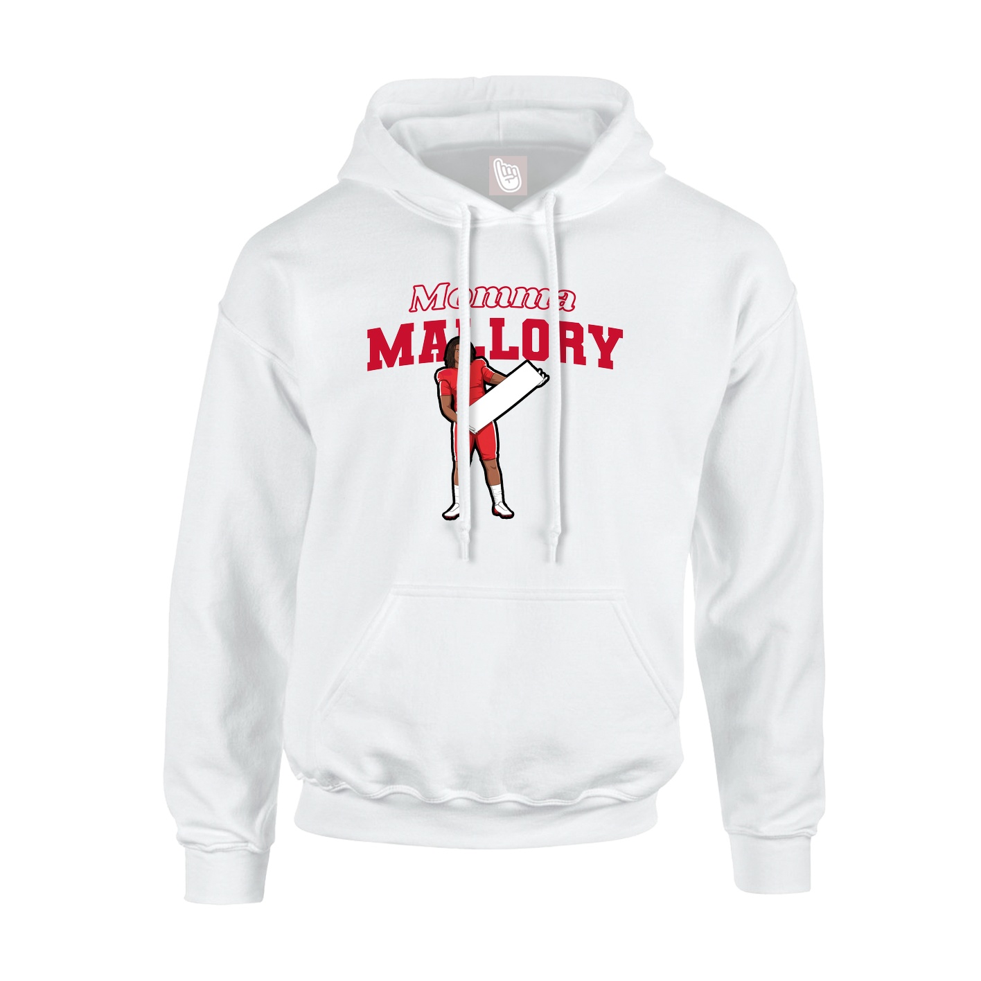 Youth Hoodie — Mothers Day Block in White