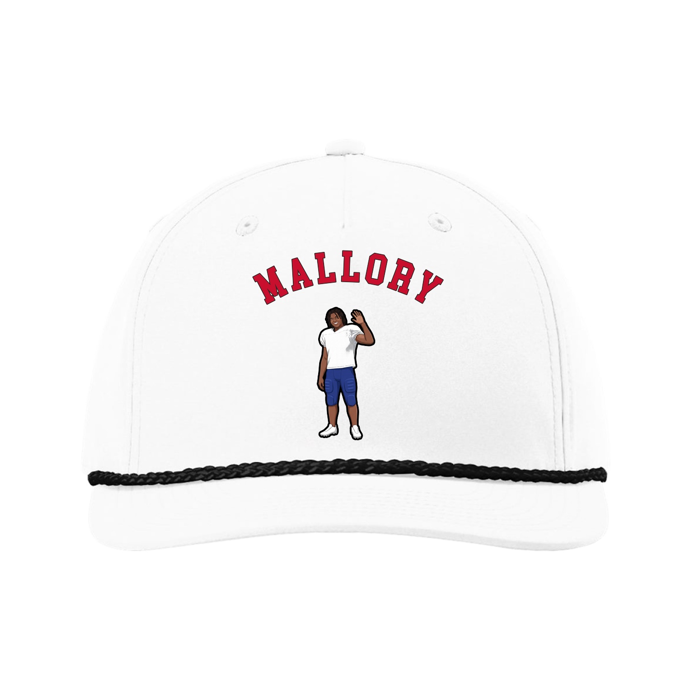 Five-Panel Classic Rope Cap — Shirsey Arch in White