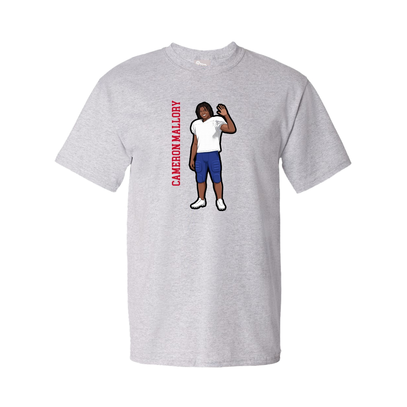 Youth Tee — Name Vertical in Grey