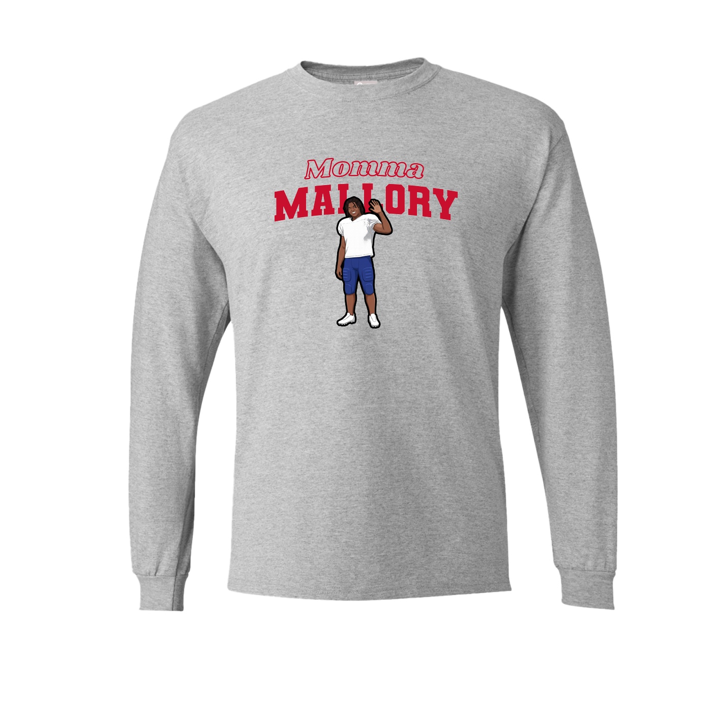 Long Sleeve Tee — Mothers Day Block in Grey