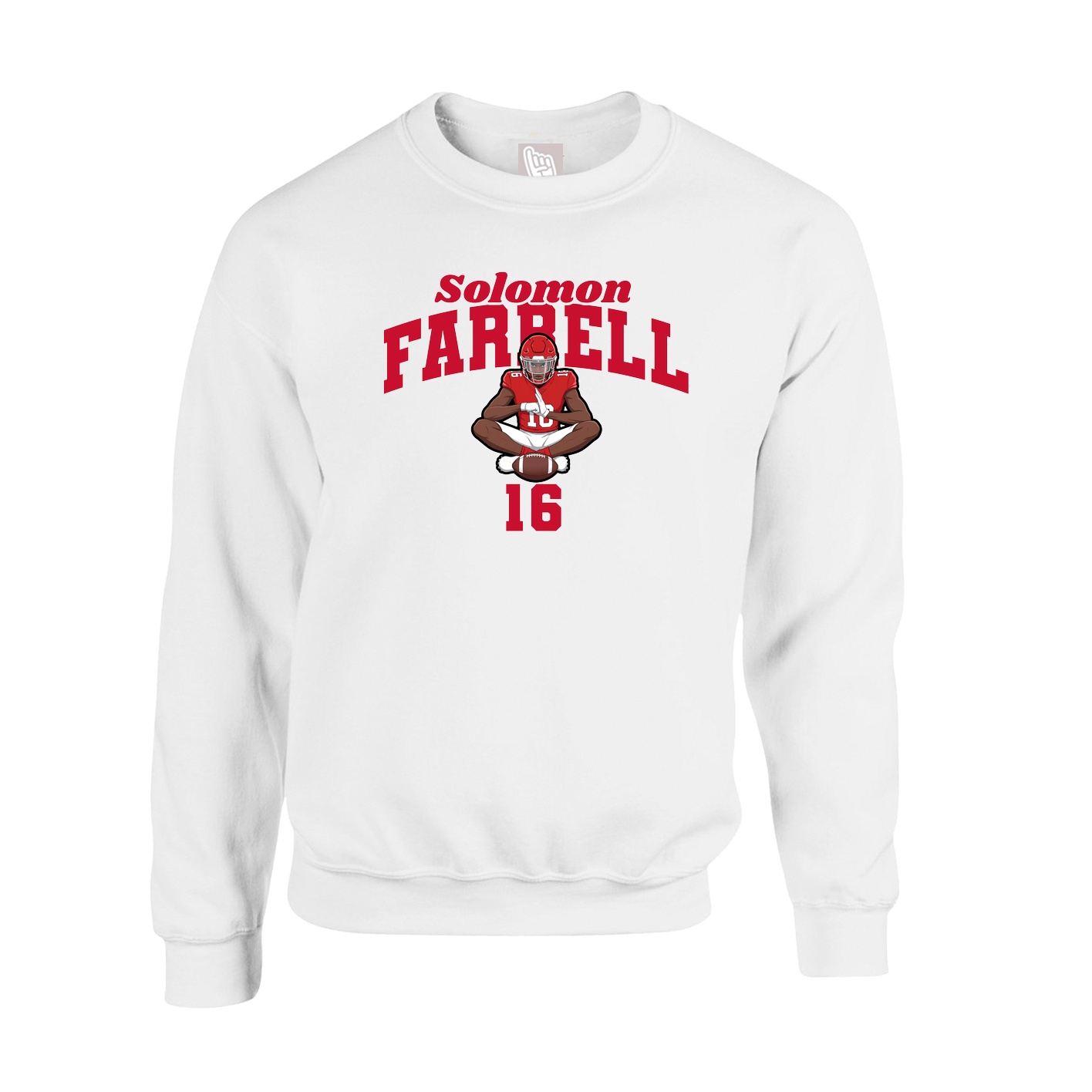 Fleece Crew — Signature Arch in White