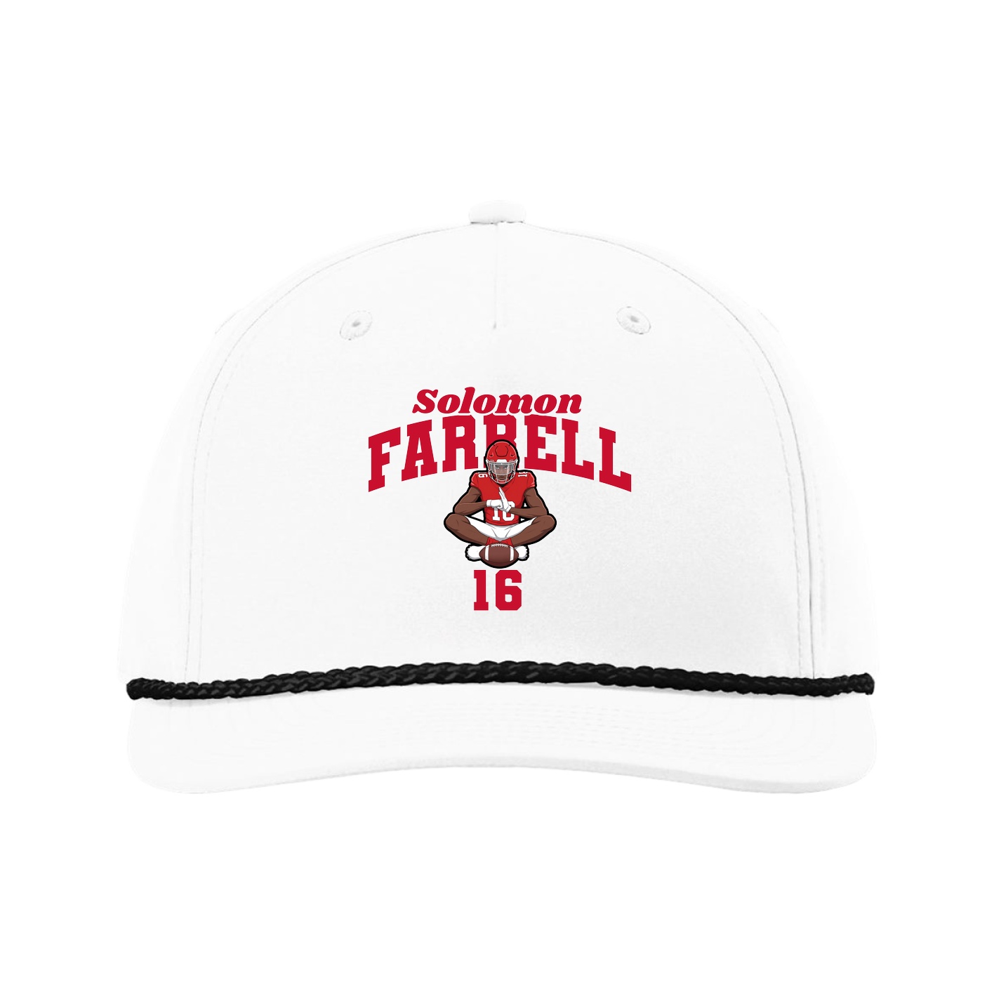 Five-Panel Classic Rope Cap — Signature Arch in White