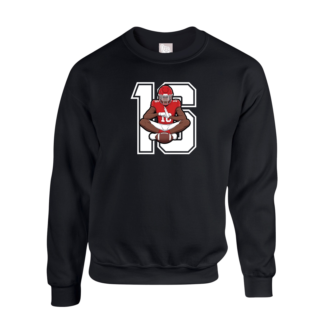 Fleece Crew — Number in Black