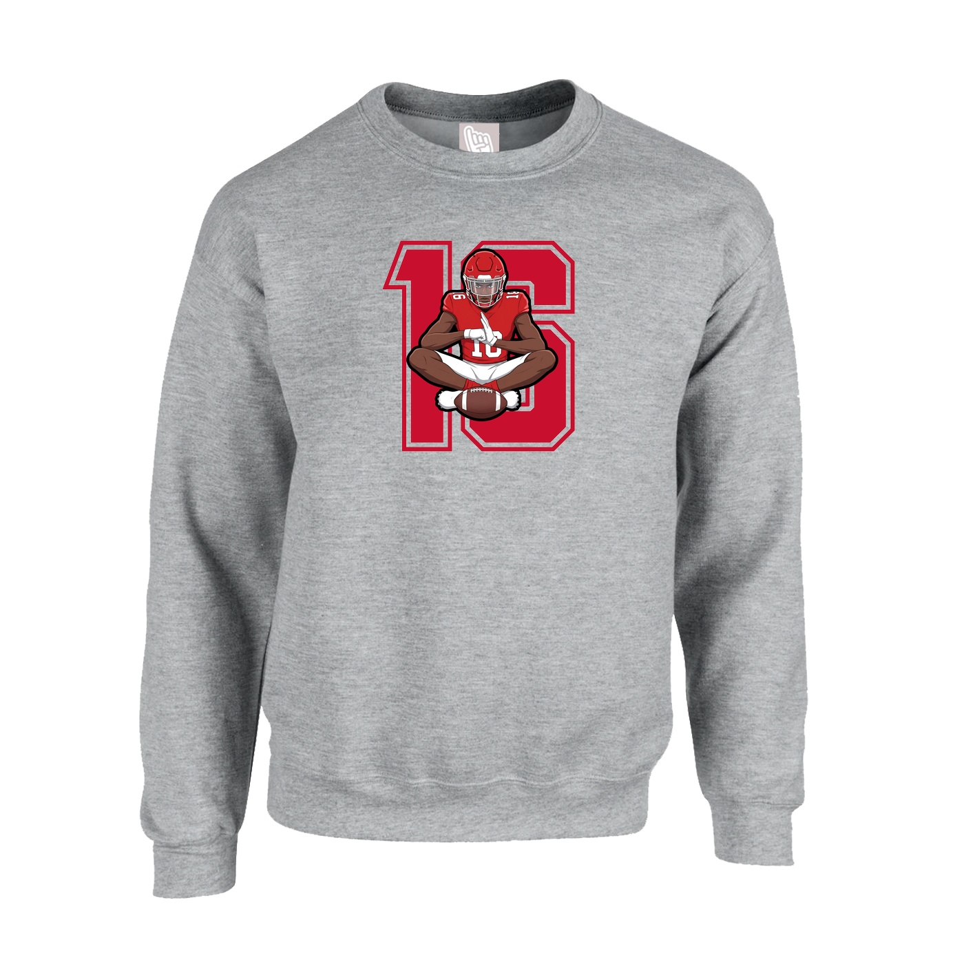 Fleece Crew — Number in Grey