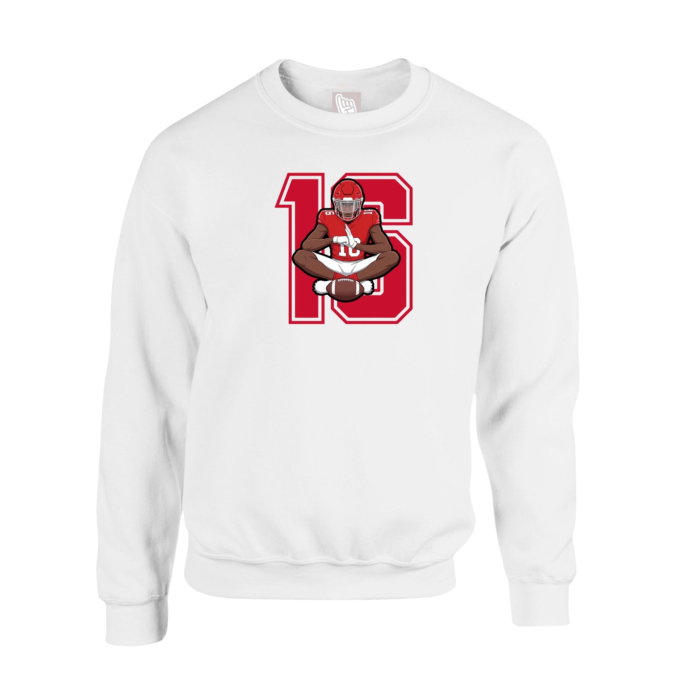 Fleece Crew — Number in White