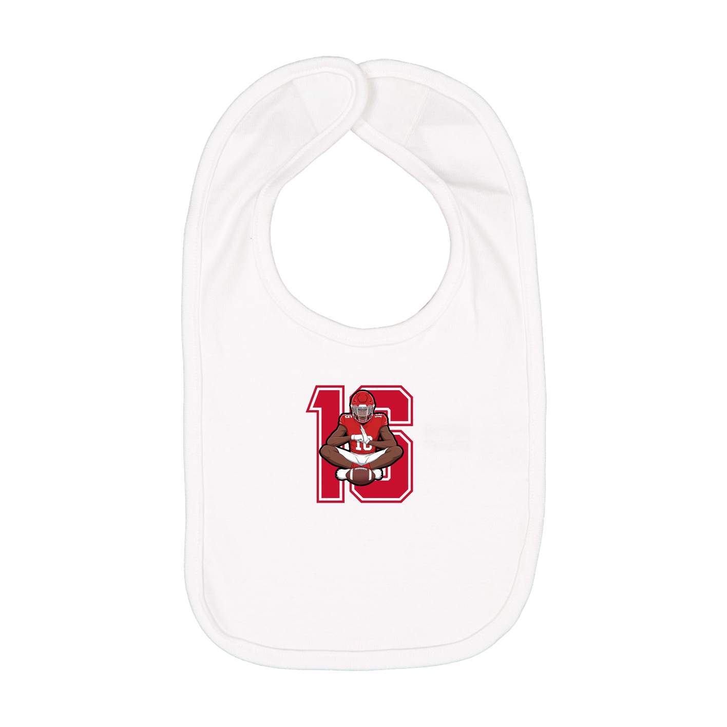 Infant Bib — Number in White