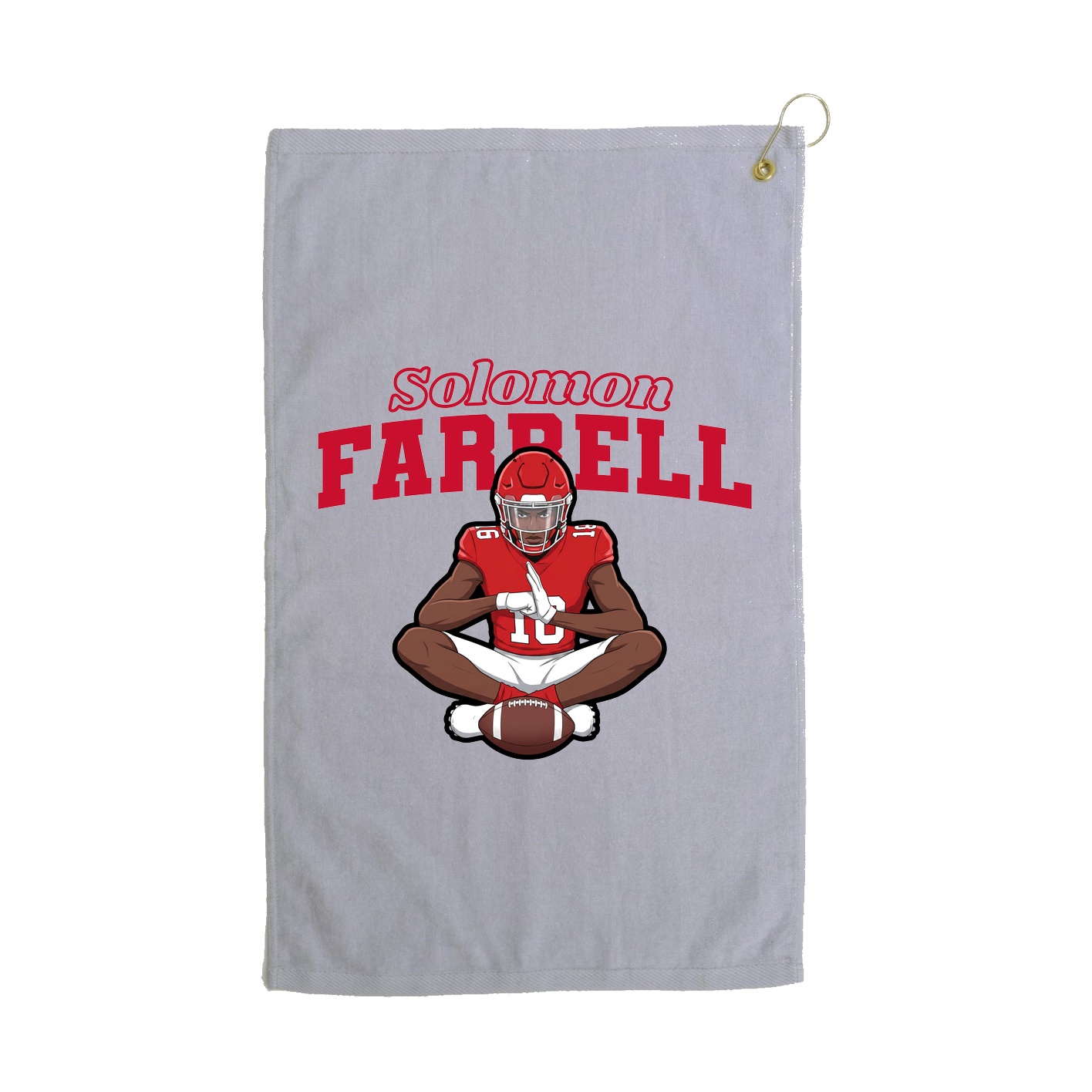 Golf Towel — Name Arch in Grey