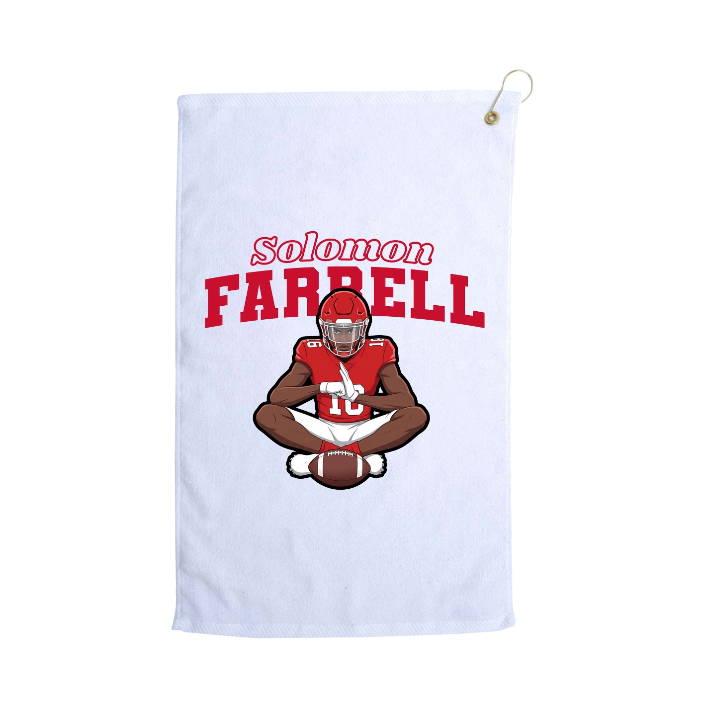 Golf Towel — Name Arch in White