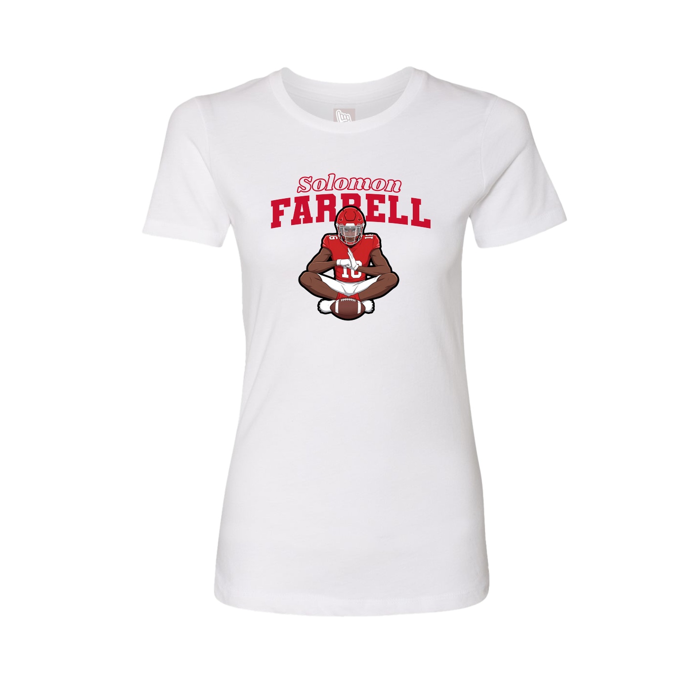 Womens Tee — Name Arch in White