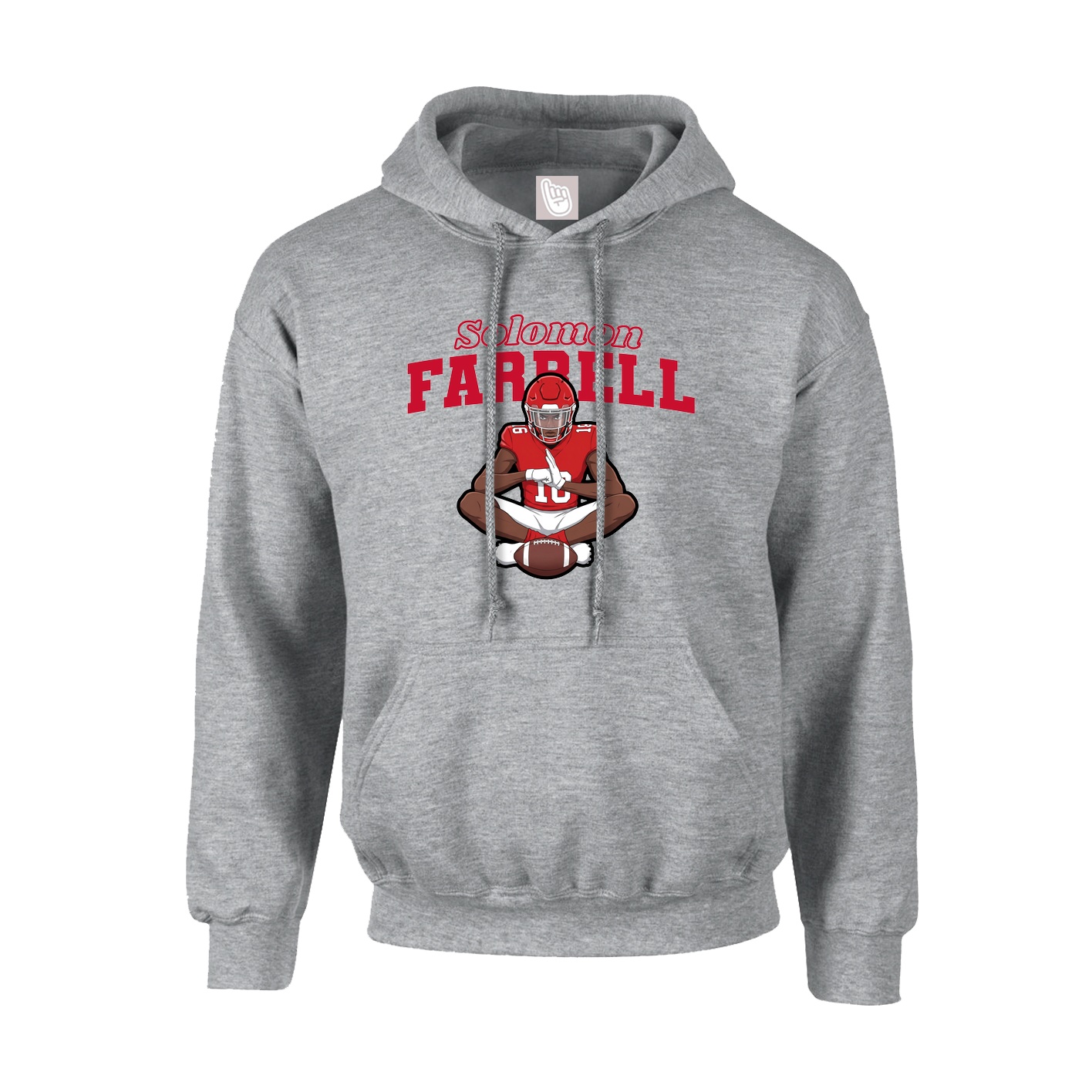 Youth Hoodie — Name Arch in Grey