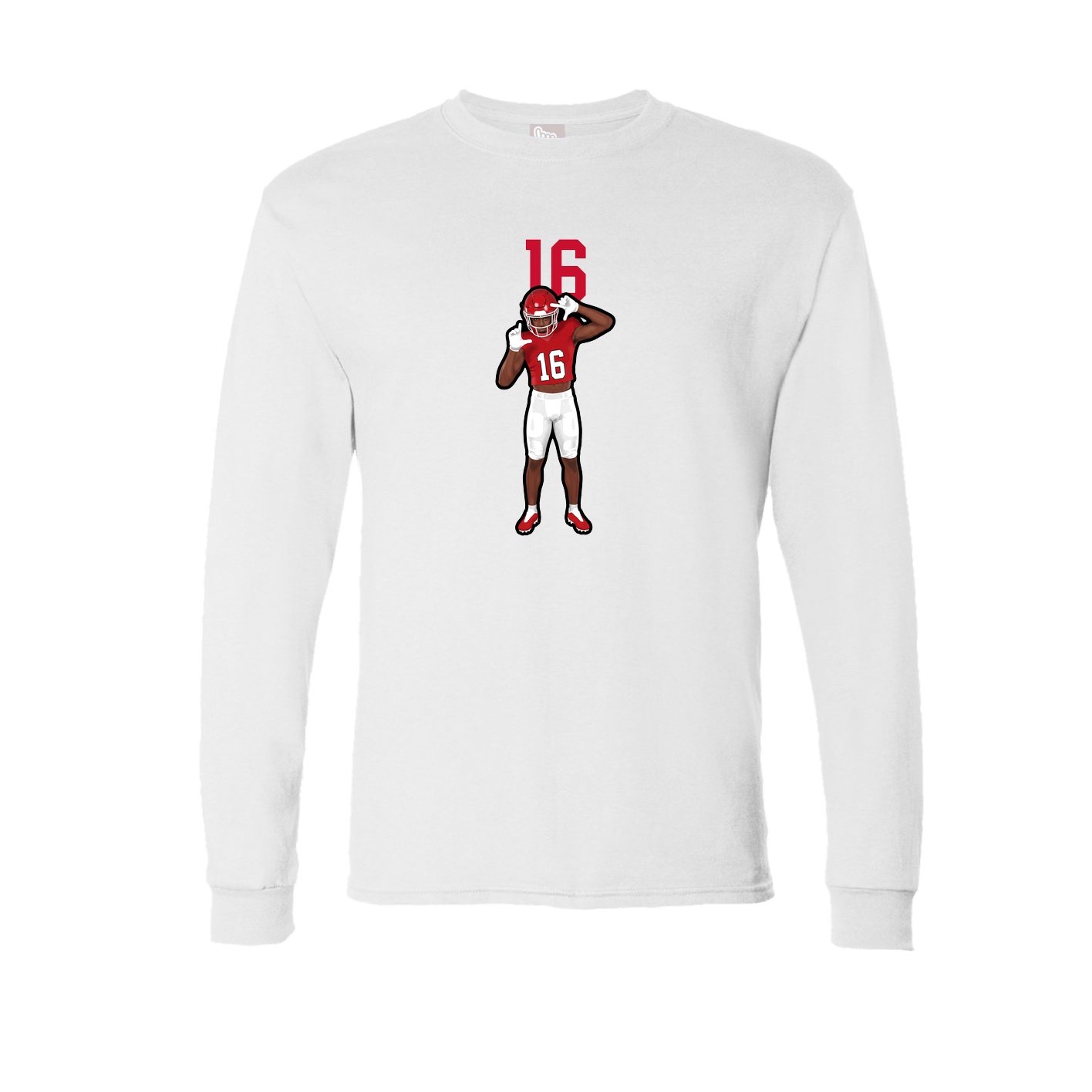 Long Sleeve Tee — Number Top in White