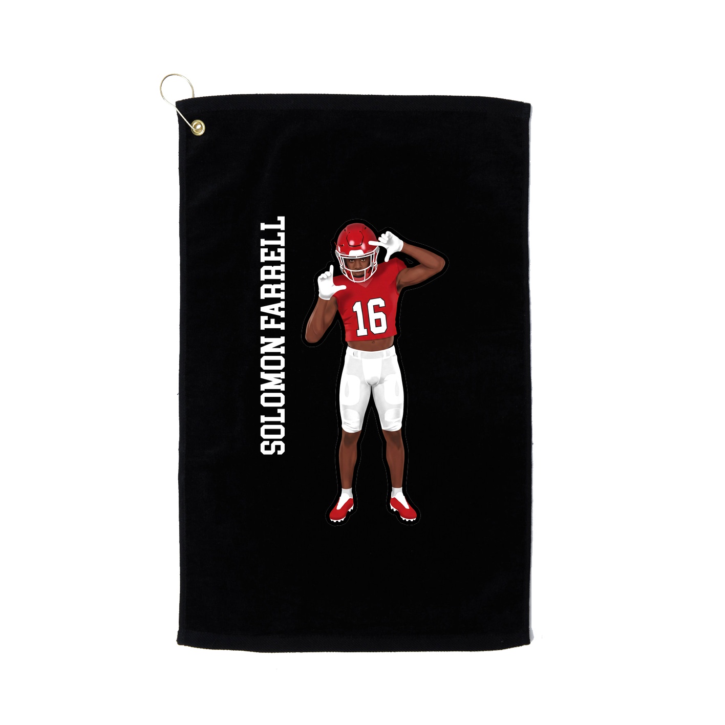Golf Towel — Name Vertical in Black