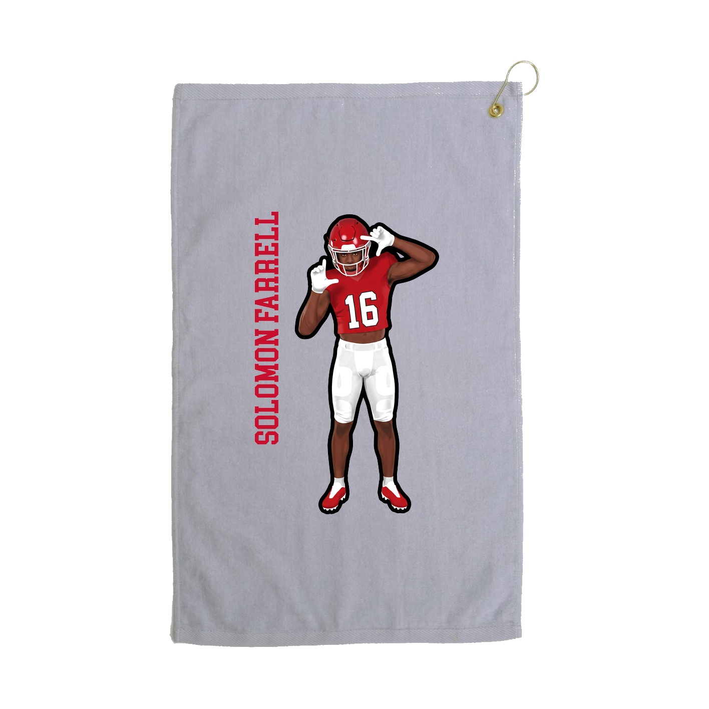 Golf Towel — Name Vertical in Grey