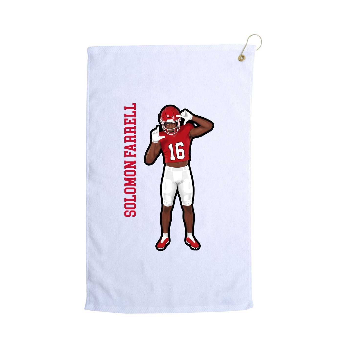 Golf Towel — Name Vertical in White