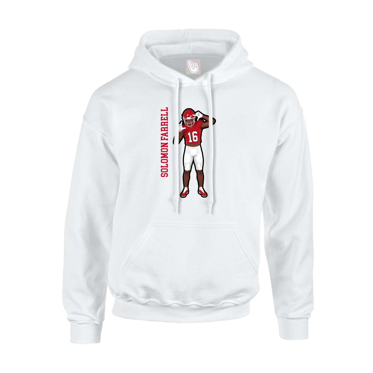 Youth Hoodie — Name Vertical in White