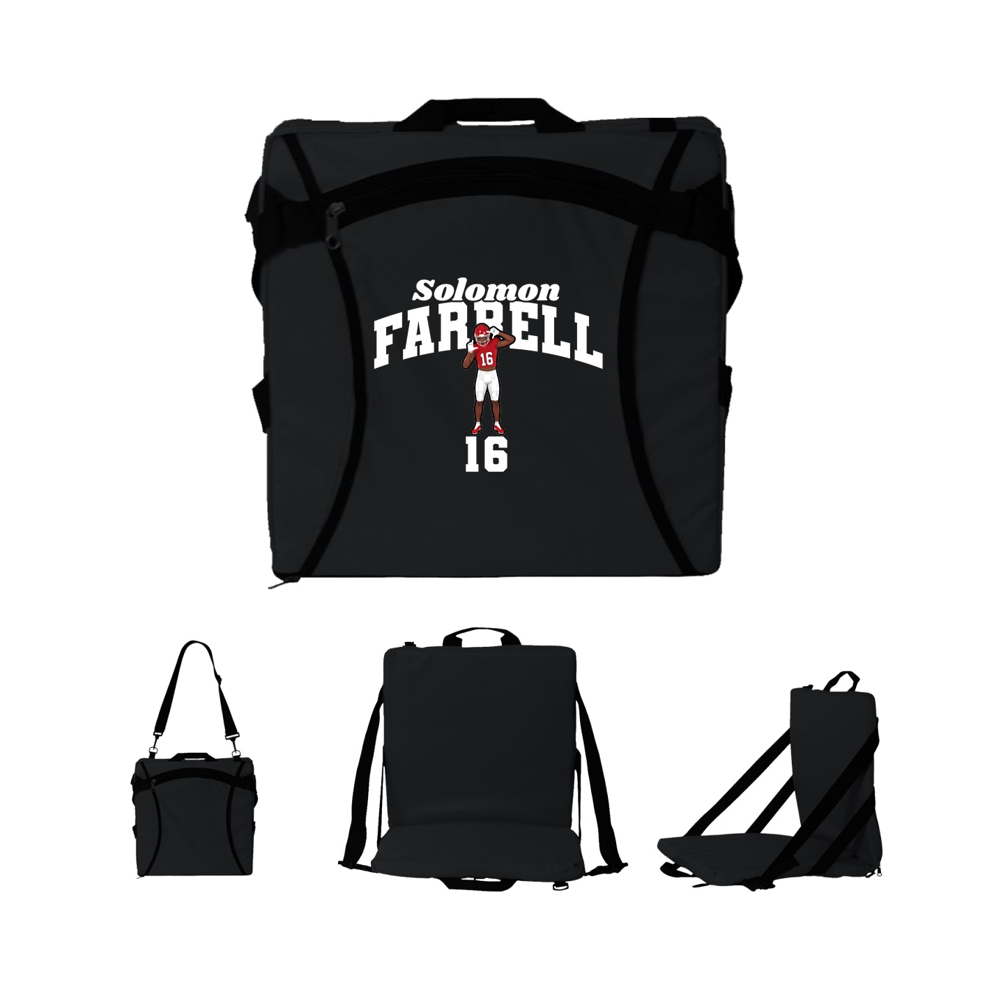 Folding Stadium Seat — Signature Arch in Black