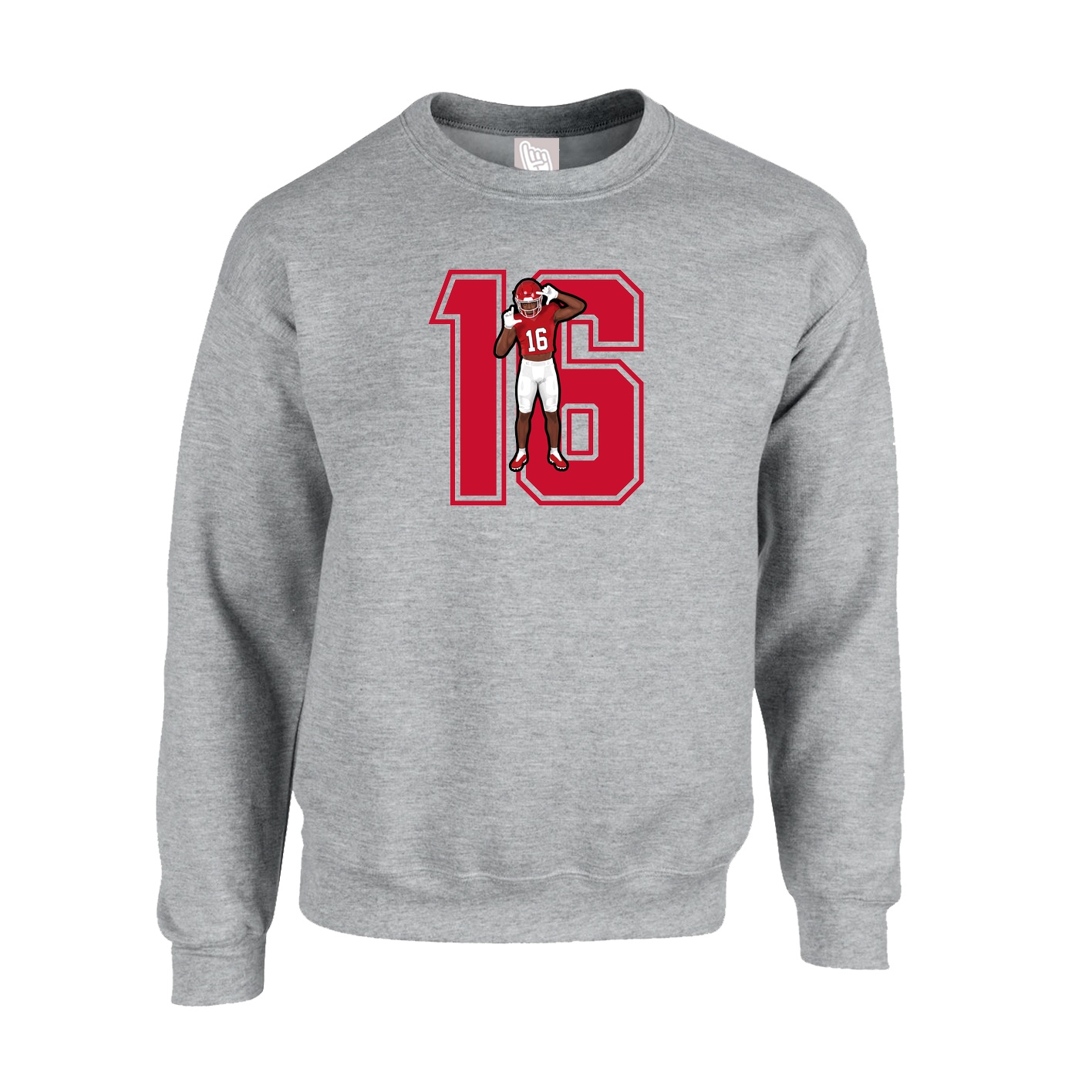 Fleece Crew — Number in Grey
