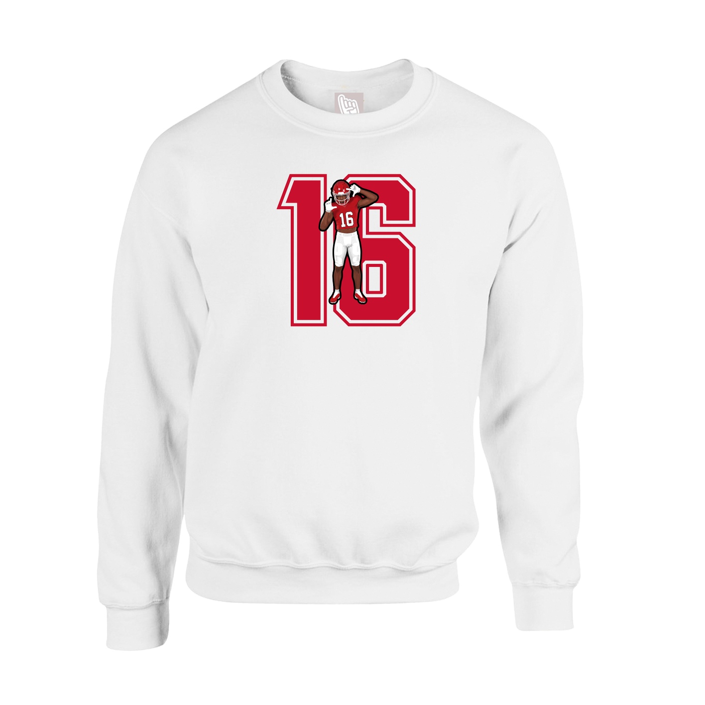 Fleece Crew — Number in White