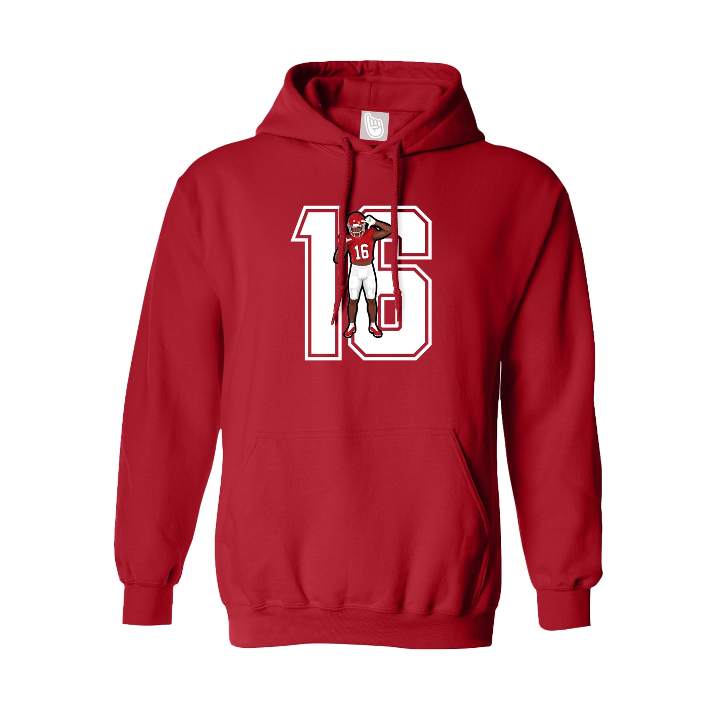 Youth Hoodie — Number in Red