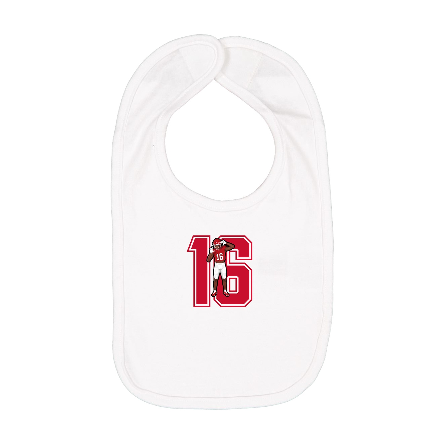 Infant Bib — Number in White