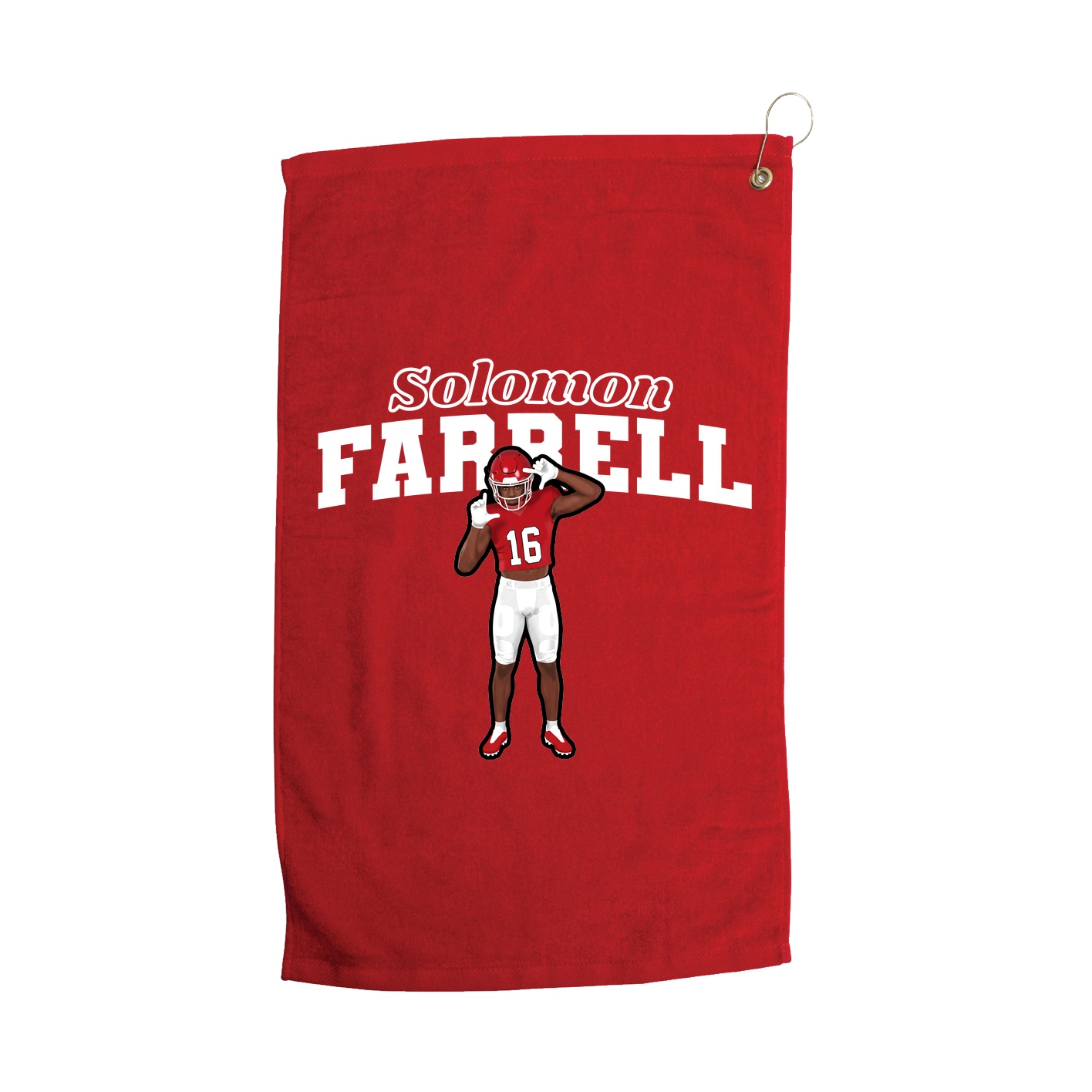 Golf Towel — Name Arch in Red