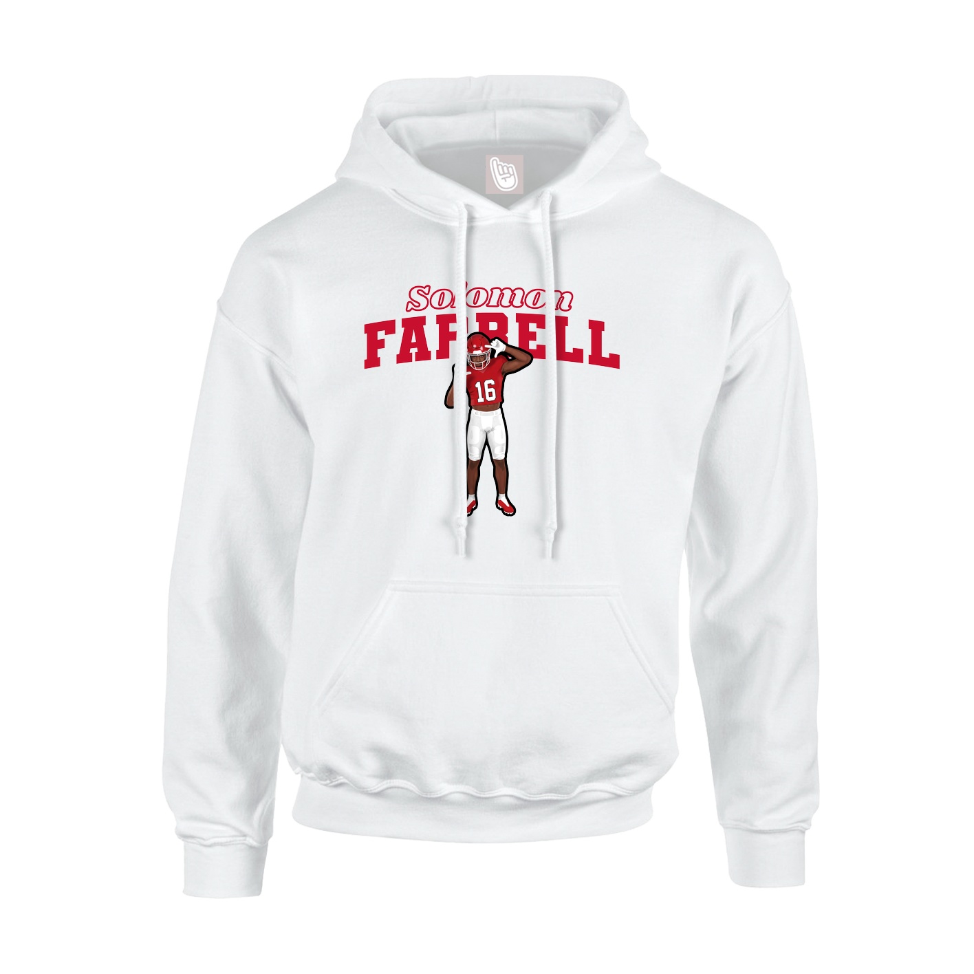 Youth Hoodie — Name Arch in White