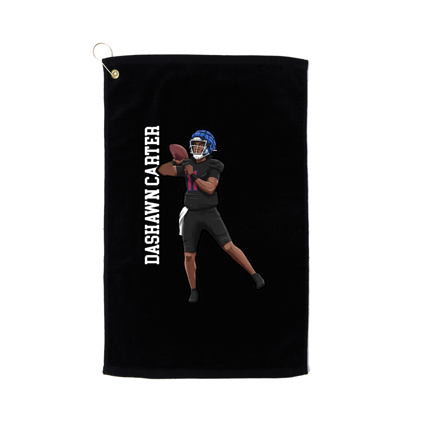 Golf Towel — Name Vertical in Black