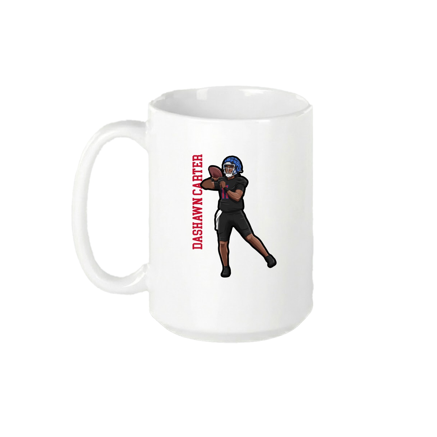 15oz Coffee Mug — Name Vertical in White