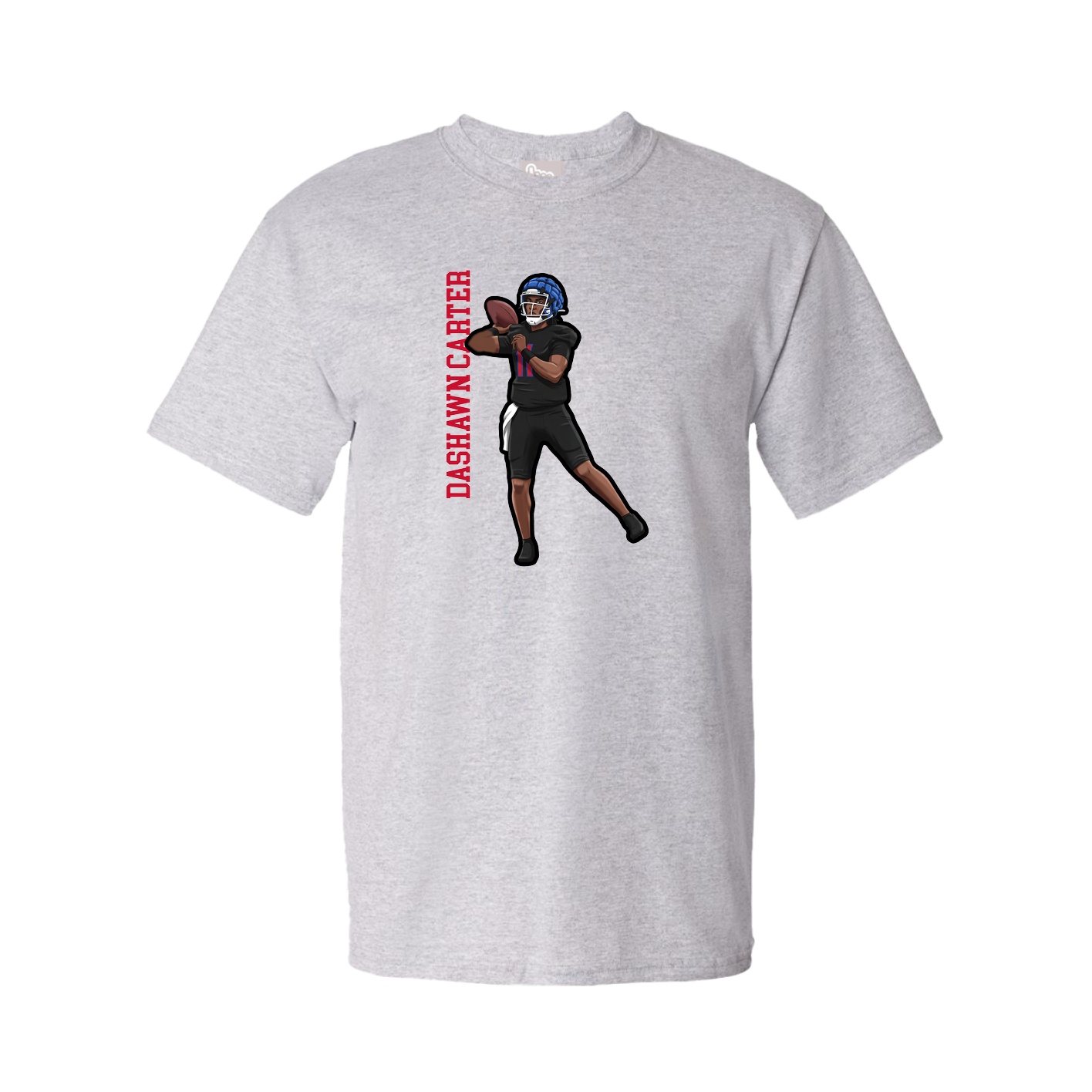 Youth Tee — Name Vertical in Grey